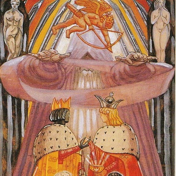 carta do tarot thoth dos enamorados